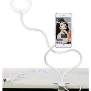 Настольная кольцевая светодиодная LED лампа (9 см.) с держателем 2 в 1
