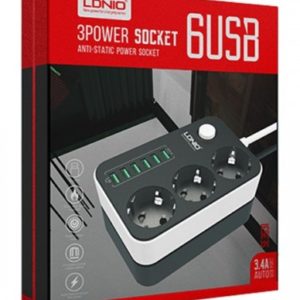 Сетевой фильтр Ldnio Power Socket 3 розетки 6 USB (SE3631)