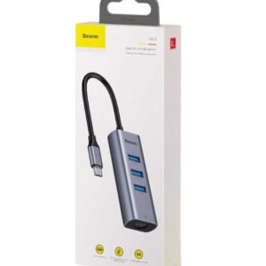 Адаптер Baseus Enjoy Series HUB Adapter - 3 x USB 3.0, RJ45/Lan (CAHUB-M0G)