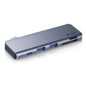 Адаптер Baseus Harmonica 5 in 1 HUB Adapter Type-C - 2 x USB 3.0, SD, TF, PD (CAHUB-K0G)