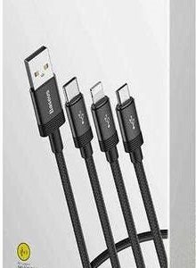 Кабель Baseus Data Faction 3 in 1 Micro USB - Type-C - Lighting 1.2м (CAMLT-PY01, CAMLT-PY03, CAMLT-PY03, CAMLT-PY09)