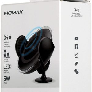 Автомобильный держатель с беспроводным зарядным устройством Momax Qi Wireless Car Charger Mount 2 in 1(CM8D)