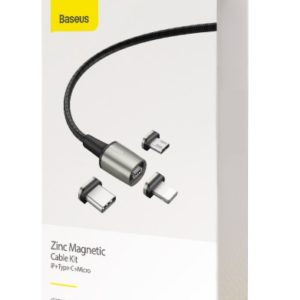 Кабель магнитный Baseus Zinc Magnetic Cable Kit IP-Type-C-Micro (TZCAXC-B01) 2м
