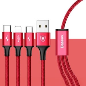 Кабель Baseus Halo Data 3-in-1 Cable Usb For M+L+T (CAMLT-HA01, CAMLT-HA09) 1.2m 3.5A
