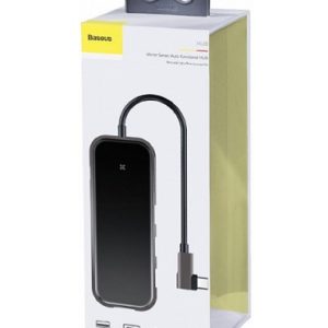 Адаптер Baseus Mirror Series Multi-functional HUB (CAHUB-CZ0G) 3xUSB3.0, HDMI 4K, Type-C PD, SD, TF