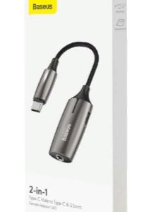 Адаптер Baseus 2-in-1 Type-C Male to Type-C & 3.5mm Female Adapter L60 Tarnish (CATL60-0A)