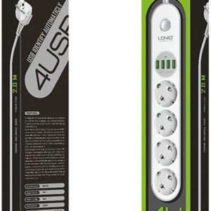 Сетевой фильтр Ldnio Power Strip 4 розетки 4 USB 2m (SE4432)