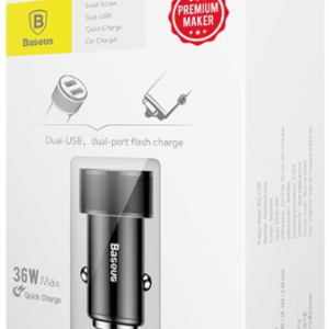 Автомобильное зарядное устройство Baseus 36W Small Screw Dual USB Quick Charge Car Charger (CAXLD-B01)