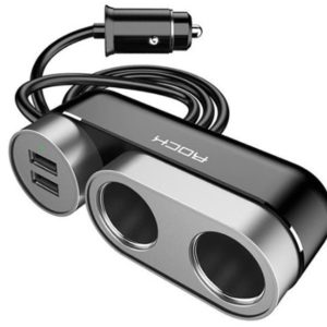 Автомобильная зарядка с разветвителем ROCK RCC-0136 Car Cigarette Lighter Socket (4.8A) 2 in 1