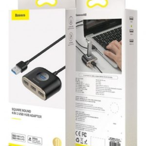 Адаптер Baseus Square Round 4 in 1 USB HUB Adapter Type-C to USB3.0*1+USB2.0*3 0.17m (CAHUB-BY01)
