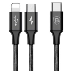 Кабель Baseus Rapid Series 2in1 Micro USB - Lighting - Type-C 1.2м