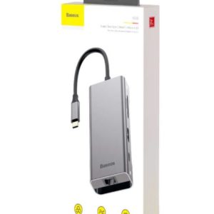 Адаптер Baseus Square Desk Type-C Multi-functional HUB (CATXF-0G) USB 3.0 x 2, 4K HDMI, USB-C(PD), LAN, TF/SD
