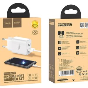 Сетевой блок питания HOCO C62A Victoria - 2 х USB, 2.1A + кабель Micro USB