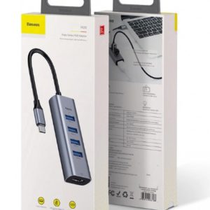 Адаптер Baseus Enjoy Series HUB Adapter - 4 x USB 3.0, HDMI (CAHUB-N0G)