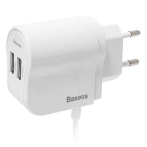 Сетевое зарядное устройство Baseus AC40 Dual USB Charger with iP Cable 10W (CCAC40-L02)