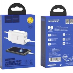 Сетевой блок питания HOCO C62A Victoria - 2 х USB, 2.1A + кабель Type-C